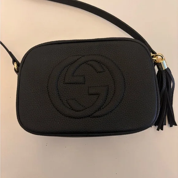 Black Textured Leather Bag - Picture 2 of 6